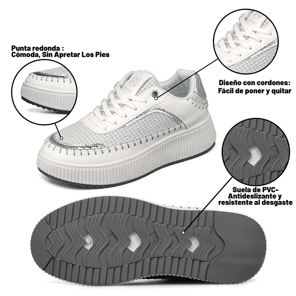Zapatillas Urbanas Casual Cordones Mujer Weide Hx520 image number 6.0