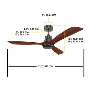 Ventilador De Techo 3 Aspas Negro