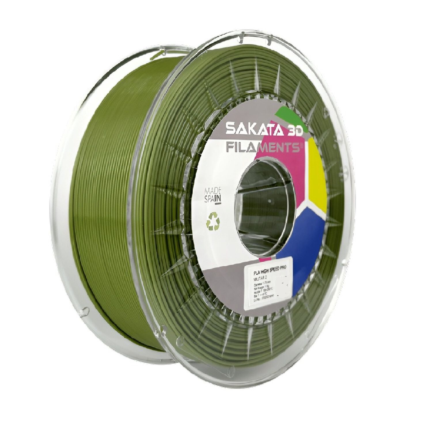 Filamento Sakata Pla High Speed Pro Verde Militar 1.75mm 1kg image number 0.0