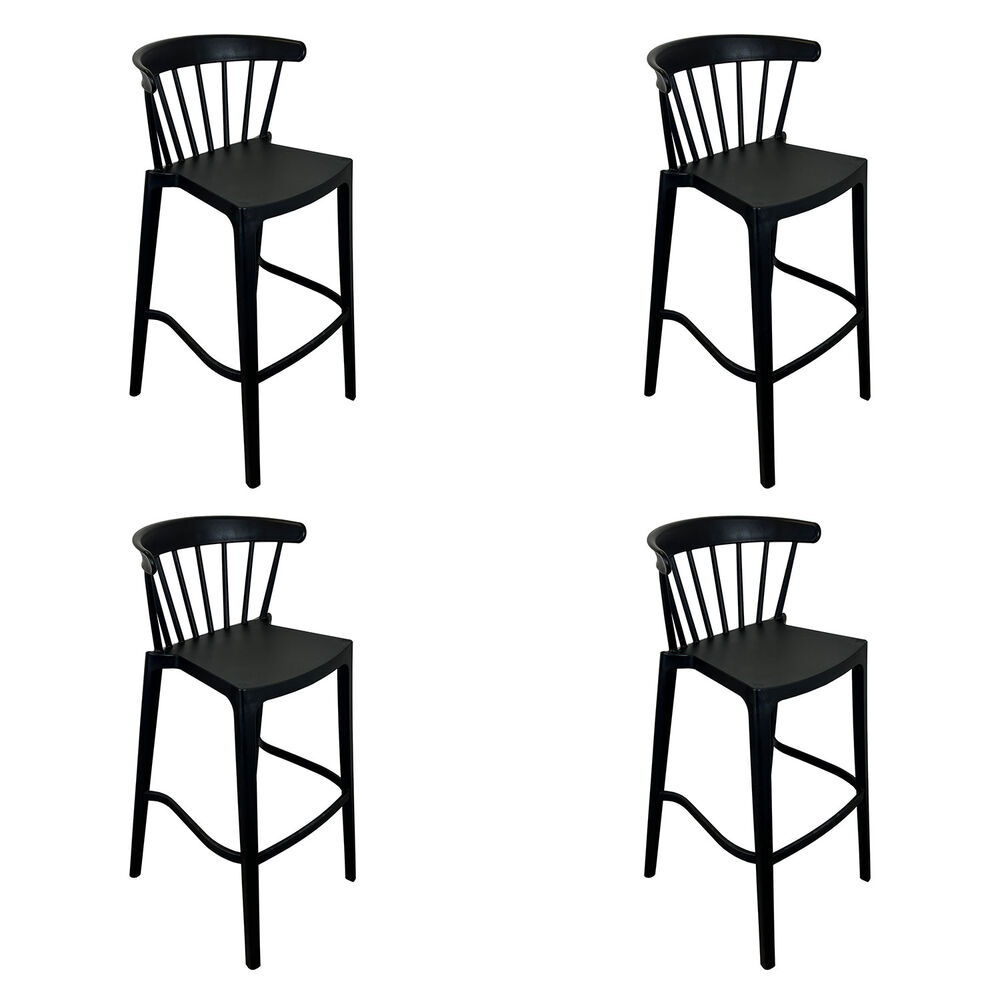Pack 4 Taburetes Bar Windsor Negra image number 0.0