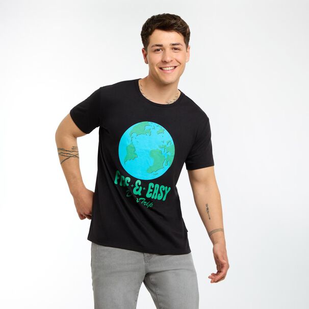 Polera Estampada Manga Corta Cuello Redondo Hombre Skuad