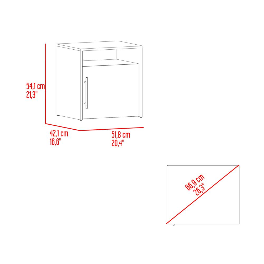 Velador Con 1 Puerta 54,1x52x42,3 Cm Café Y Negro image number 6.0