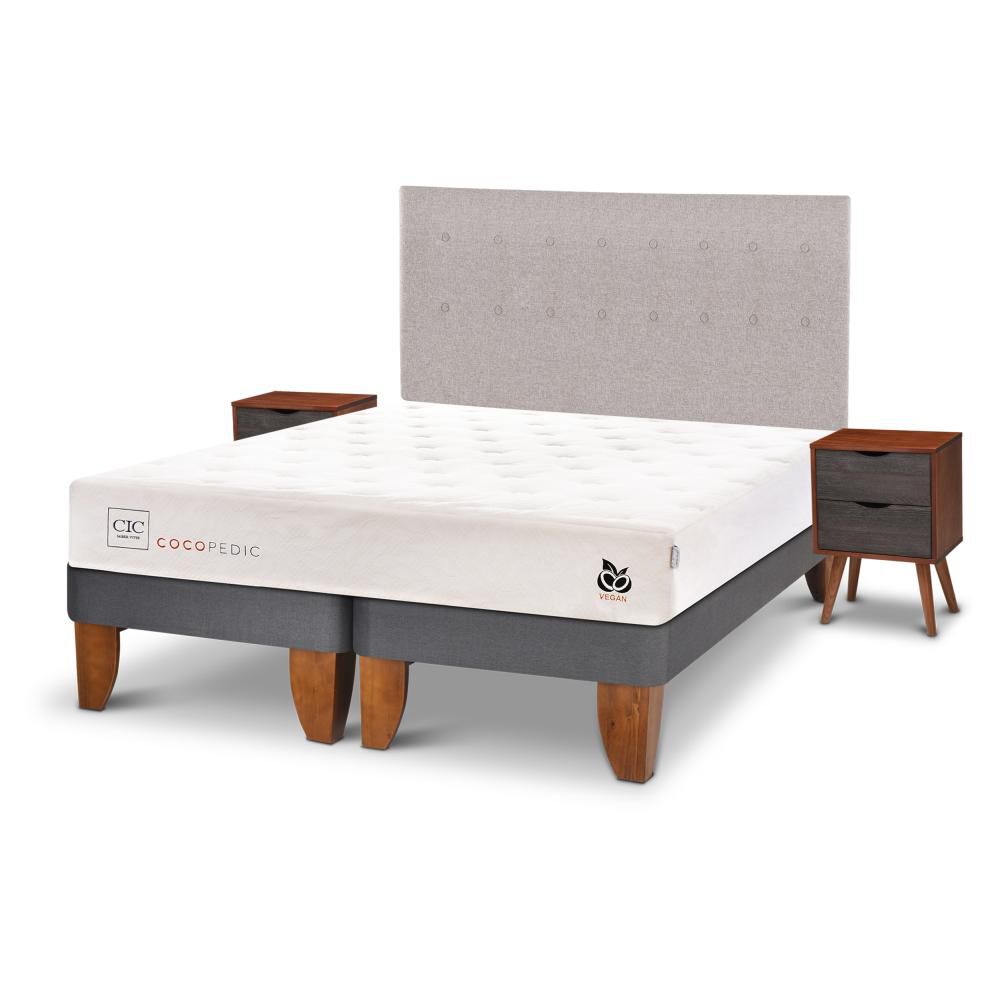 Cama Europea Cic Cocopedic / King / Base Dividida + Set De Maderas image number 1.0