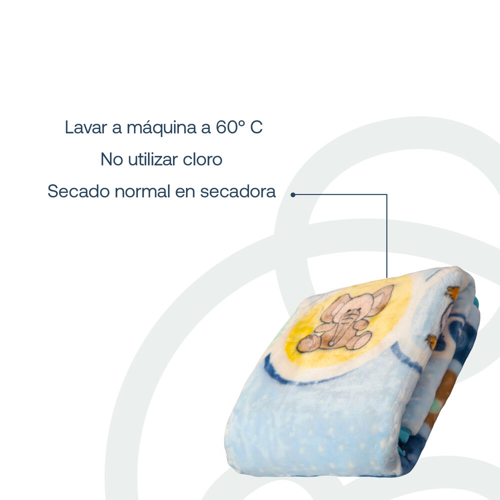 Frazada Reversible Animal Celeste Bebesit image number 4.0