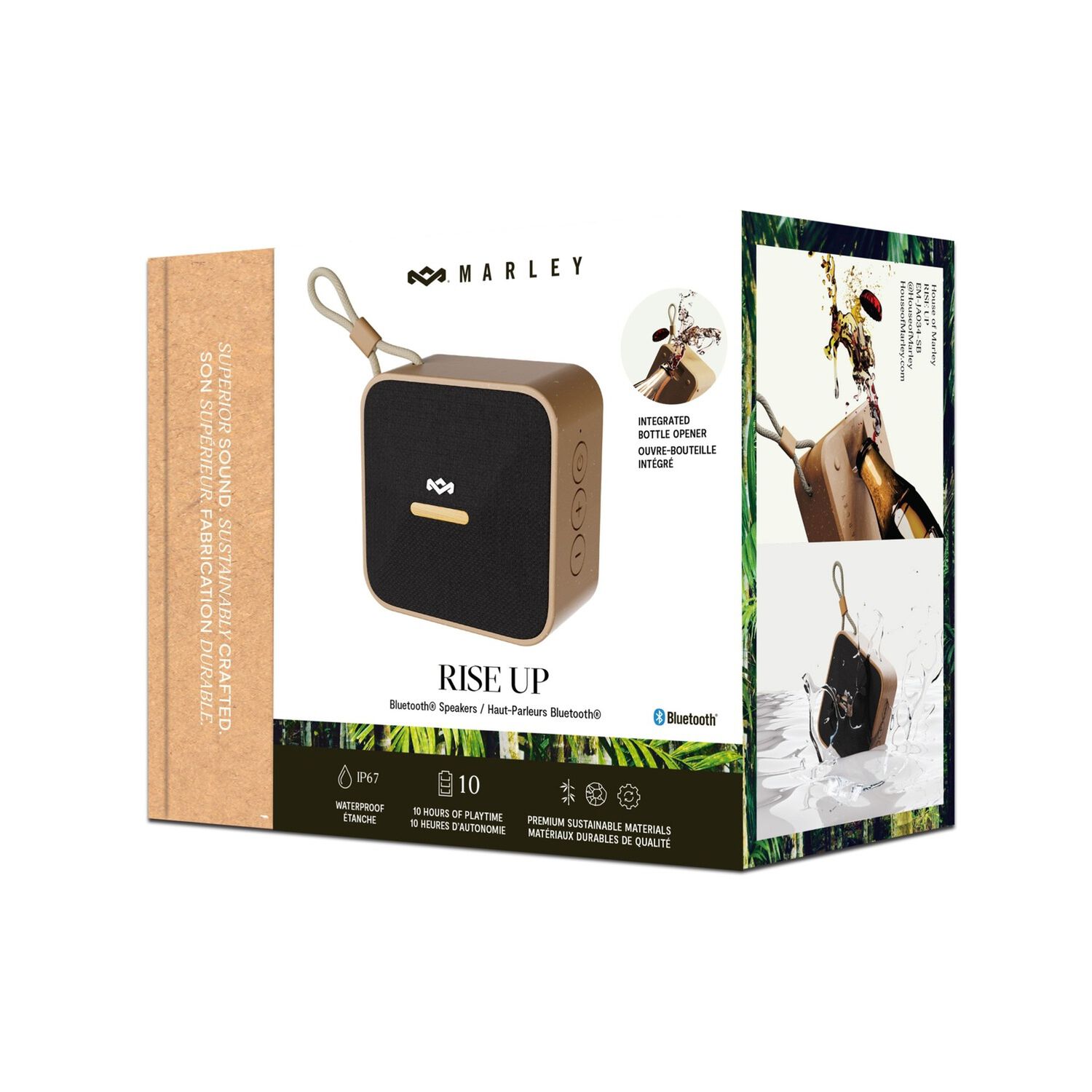 Parlante Bluetooth 5.3 Waterproof Rise Up Negro Marley image number 8.0