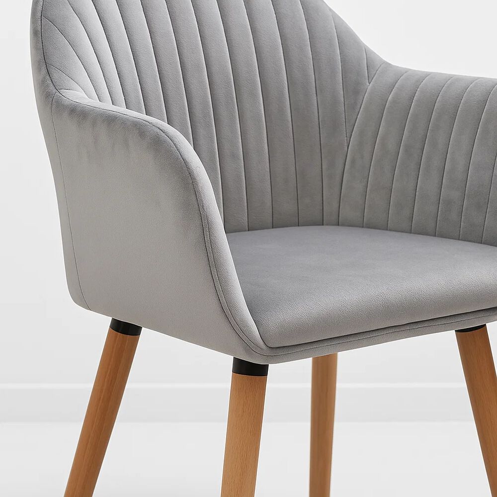 Butaca Sitial Poltrona Diamante Terciopelo Acolchado - Gris image number 5.0