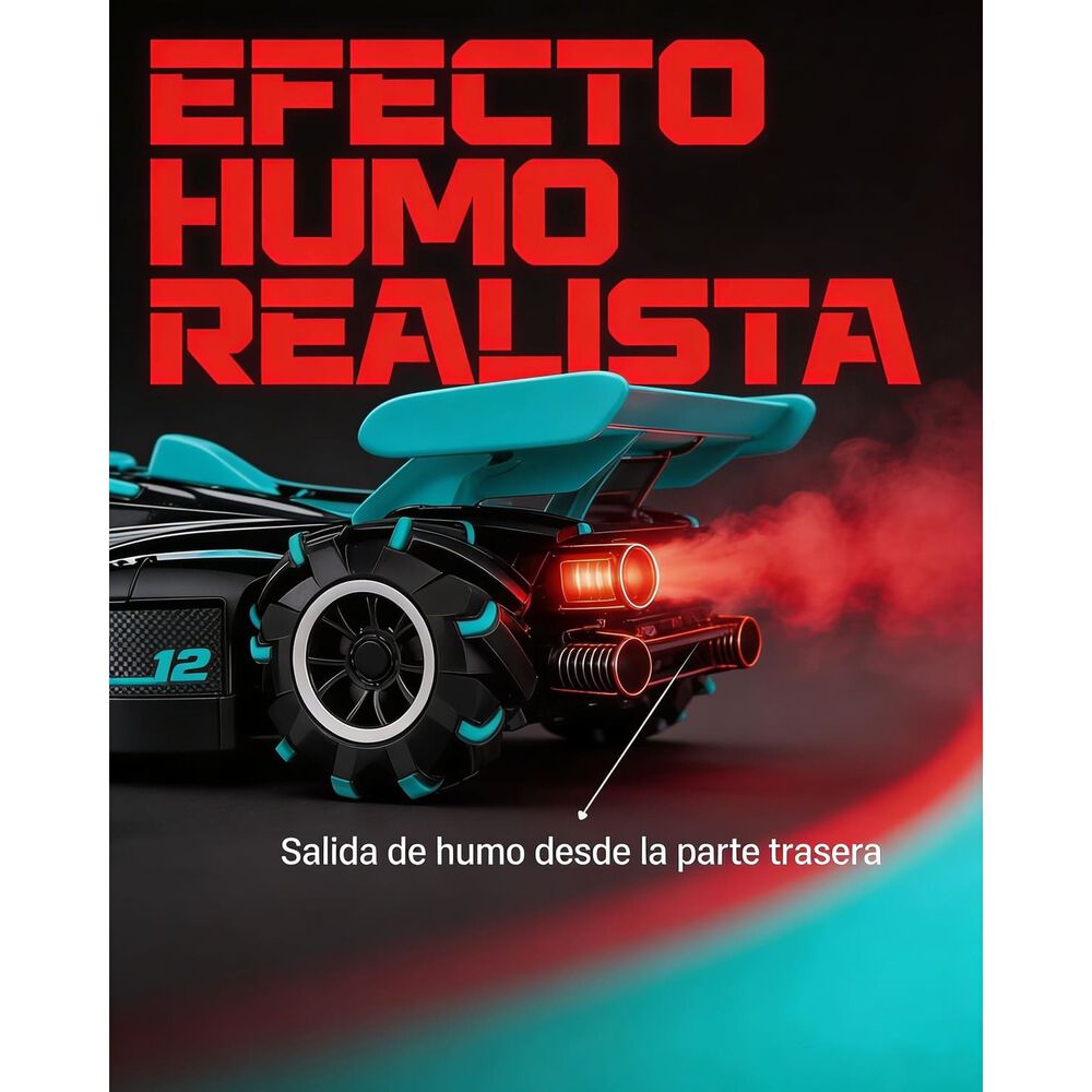 Auto F&oacute;rmula 1 Grande Control Remoto Giro 360 Humo Premium image number 15.0