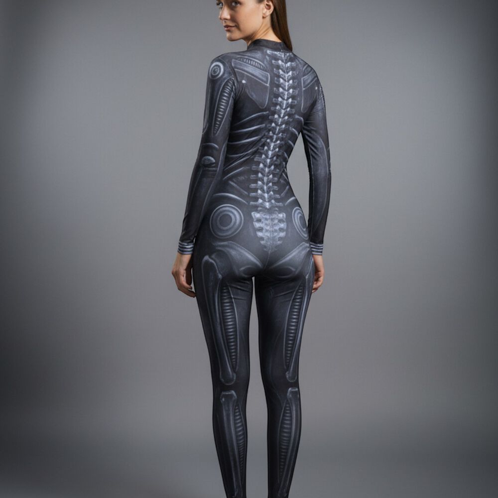 Disfraz Esqueleto Futurista Mujer Cuerpo Completo Alien image number 3.0