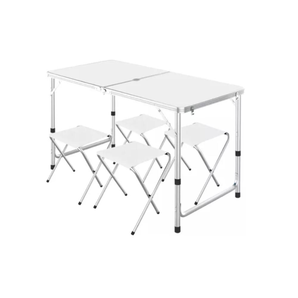 Mesa Plegable Portátil 4 Sillas De Aleación Aluminio Camping image number 8.0