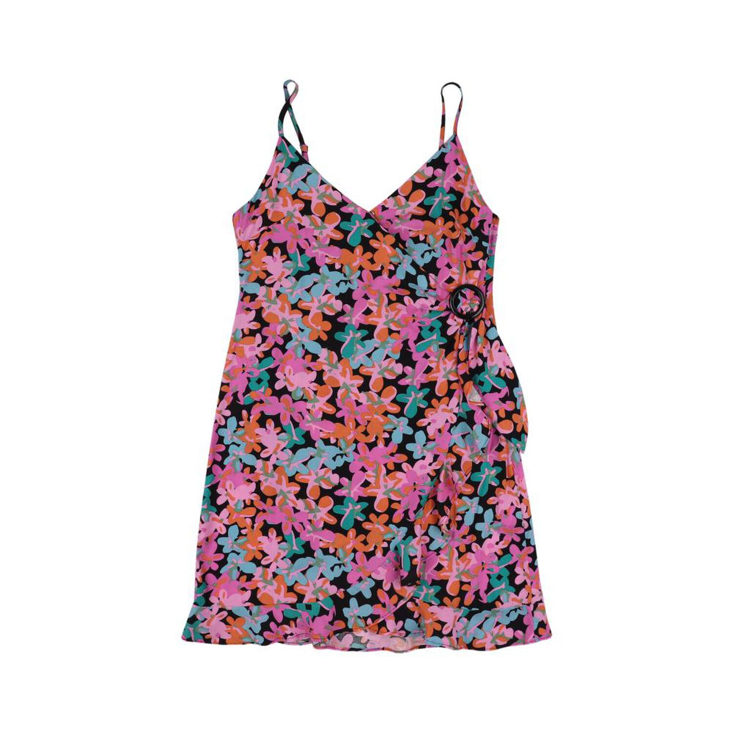 Vestido Cruzado Con Amarras Sin Mangas Cuello V Mujer Rolly Go image number 0.0