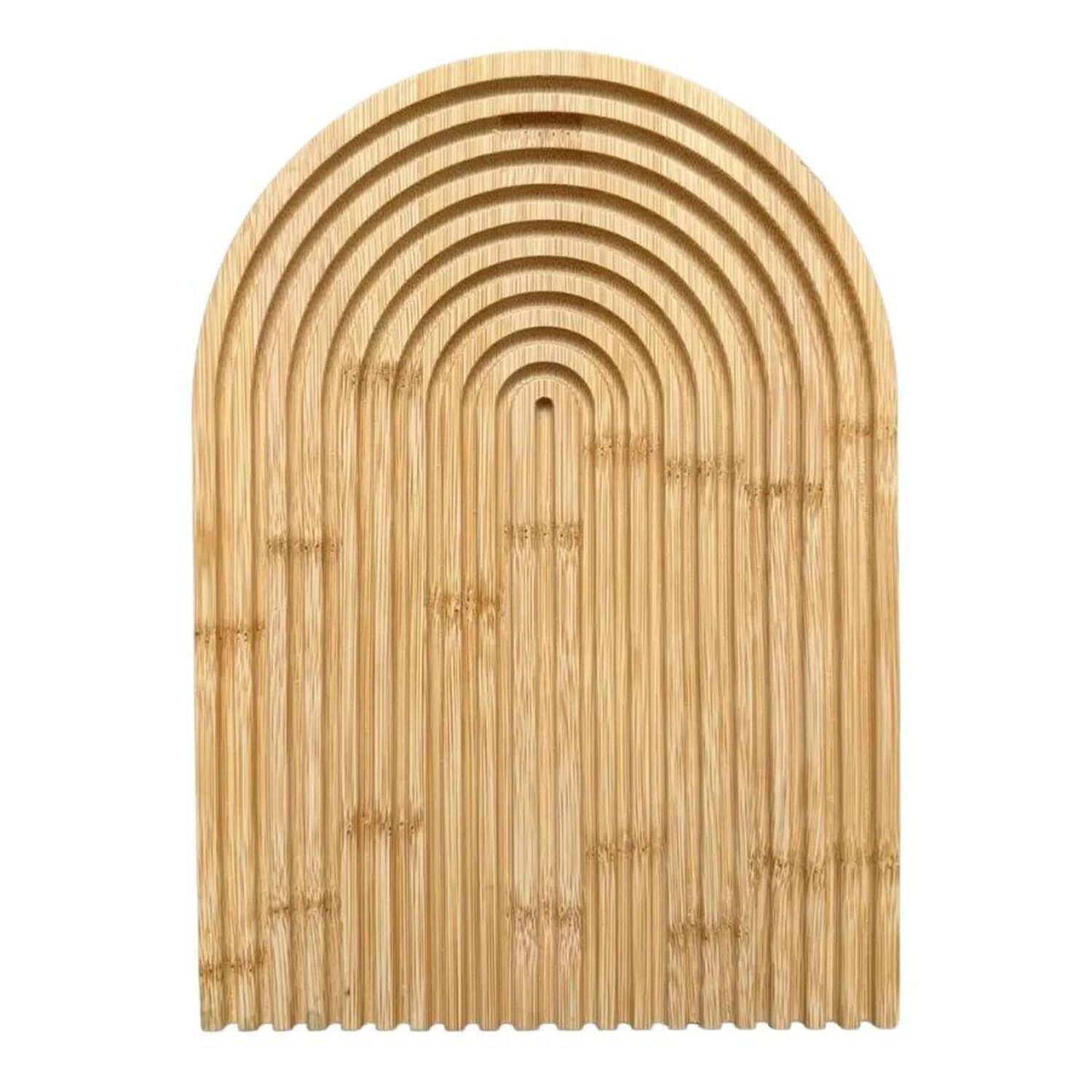 Tabla Decorativa De Bamb&uacute; Arco Acanalada Charcuter&iacute;a Quesos image number 0.0