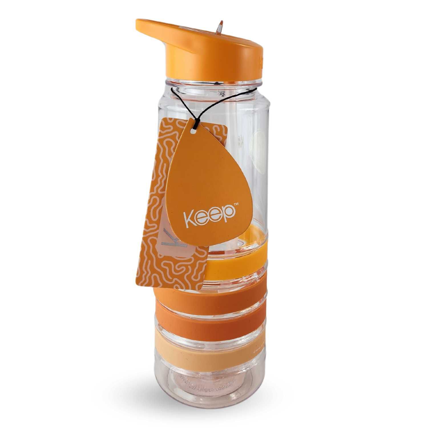 Botella Keep Bandas Colores 750ml Agua Bebidas Naranja image number 3.0