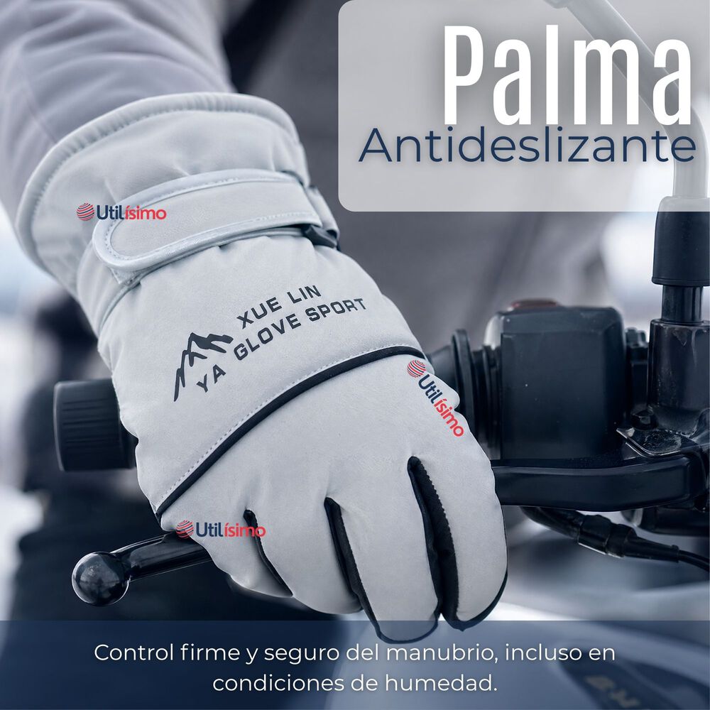 Guantes Para Moto Impermeables Gris Touchscreen Antideslizantes T&eacute;rmicos image number 5.0