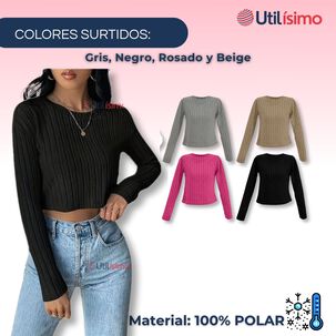 Camiseta Polar Mujer Acanalada Colores Surtidos