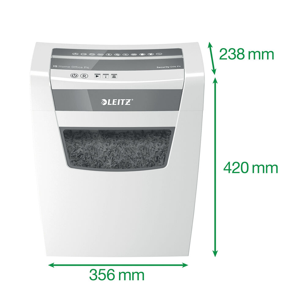 Trituradora De Papel Leitz Iq Home Office P4 Corte Confeti Capacidad 10 Hojas Papelero 23l image number 4.0