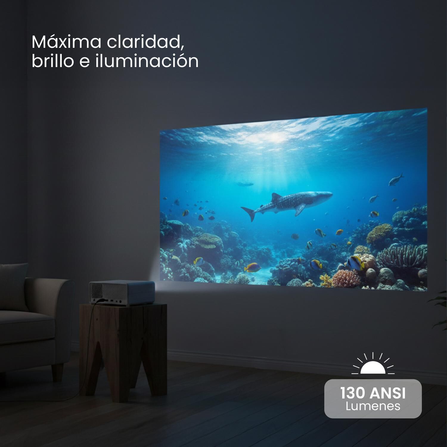 Proyector Portatil Smart Hexa 8000lm Wifi Bt Android Levo image number 2.0