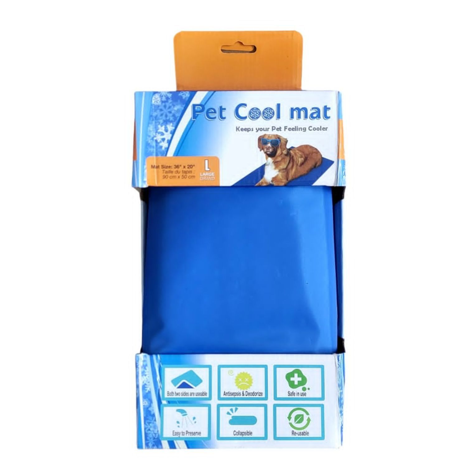 Manta Gel Talla L Dise&ntilde;o Lisa Frio Refrescante 90x50cm Azul image number 0.0