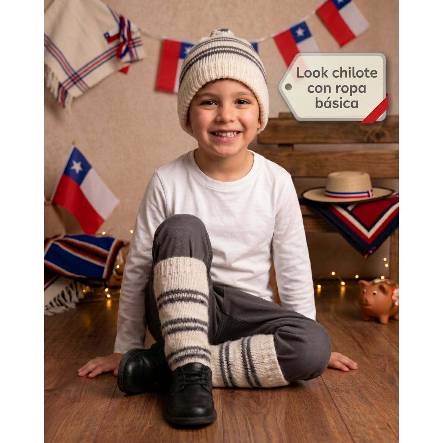 Set Chilote Adulto Gorro Mas Polaina Fiesta Patrias image number 9.0