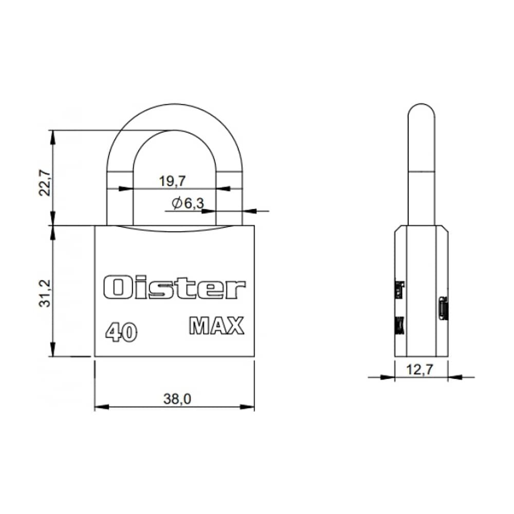 Candado Oister Max 40mm image number 2.0
