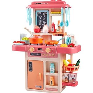 Juguete Set Cocina 42 Piezas Luz Sonido Rosado Infantil 63cm