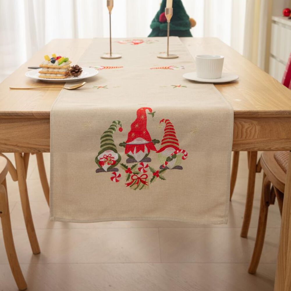 Camino De Mesa Navide&ntilde;o 36x180 Cm Dise&ntilde;o En Arpillera Ideal Para Decoraci&oacute;n Md04 image number 1.0