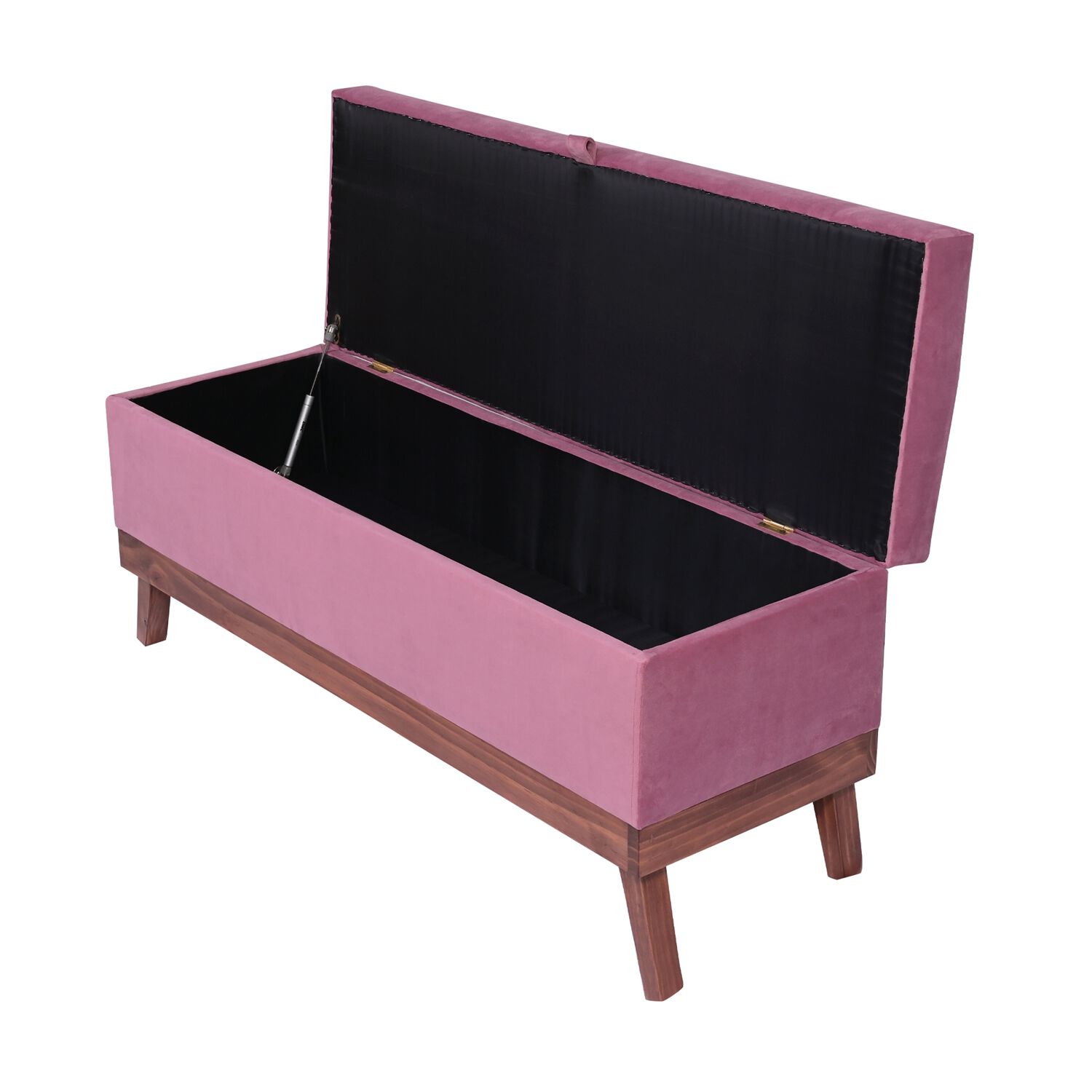 Banqueta Con Ba&uacute;l Incy Palo De Rosa Felpa 120x40x50 Cm M&aacute;xima Design image number 2.0