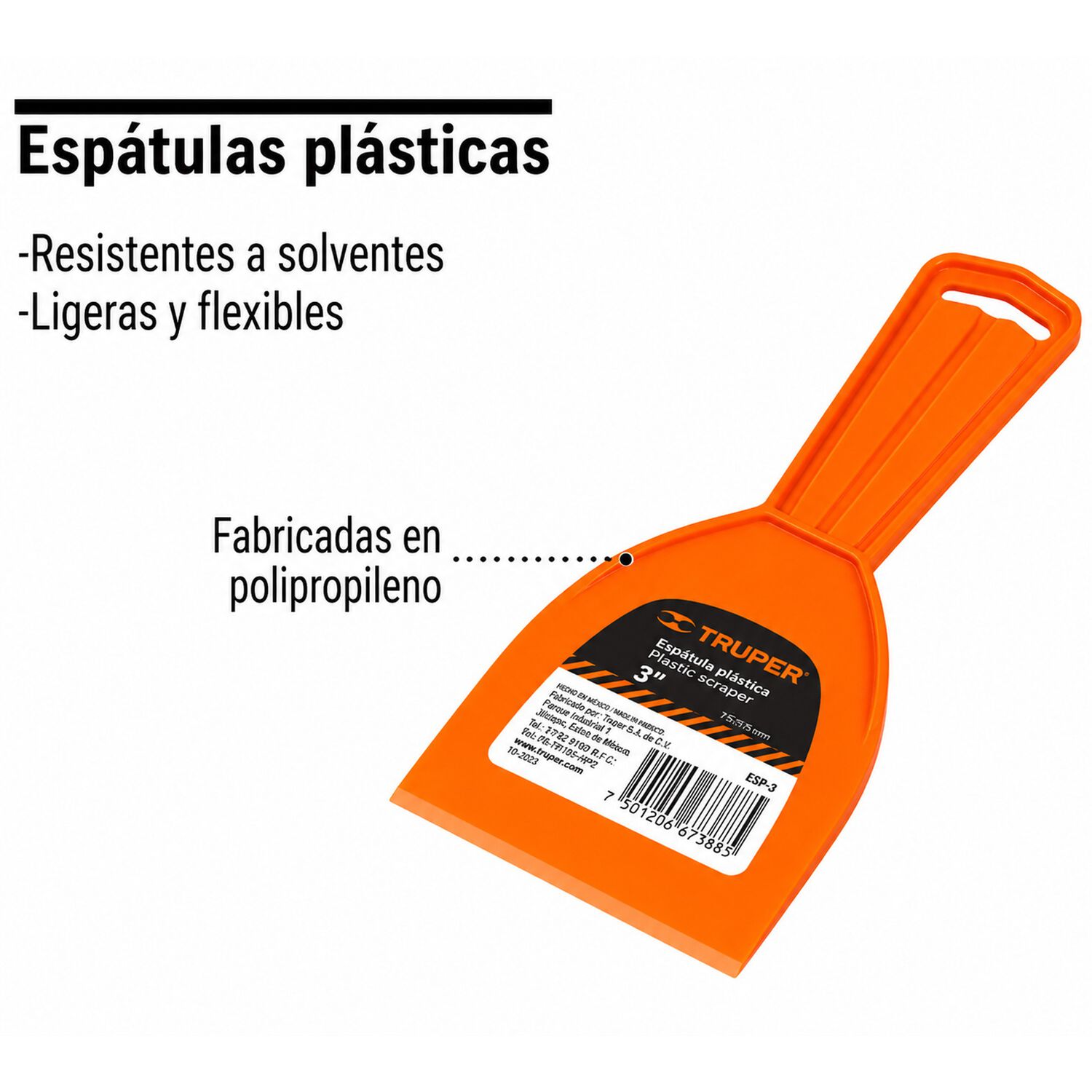 Espatula Plastica 3&acute;&acute; Et-3p Truper image number 1.0