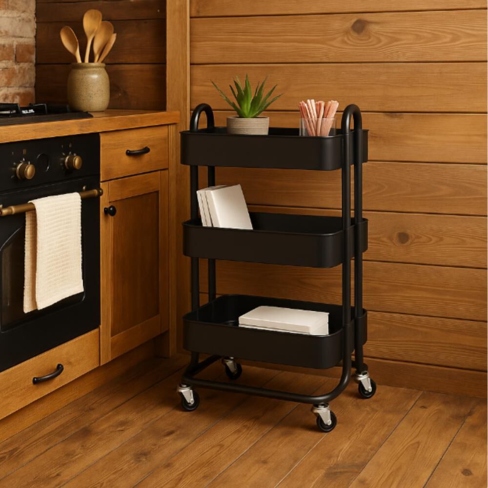 Carrito Carro Organizador Multiuso Con Ruedas Acero Multiuso image number 3.0