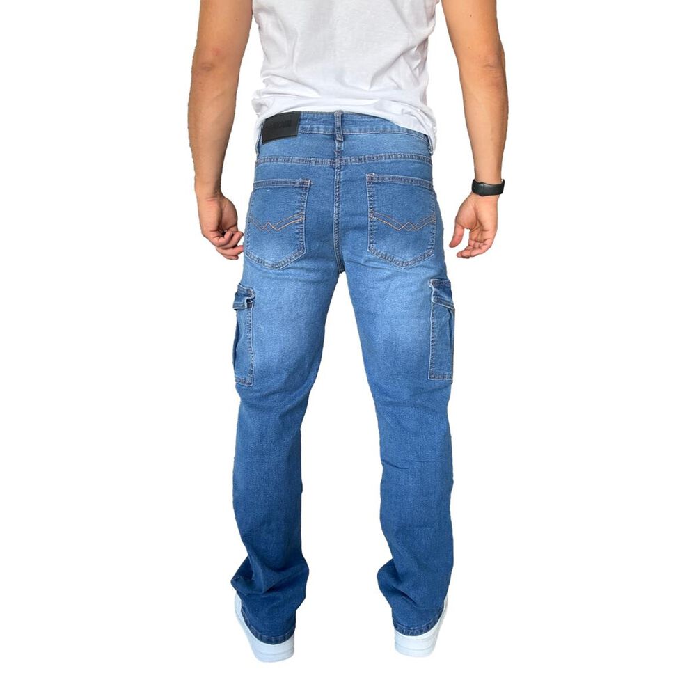 Jeans Cargo Elasticado Straight Fit image number 6.0