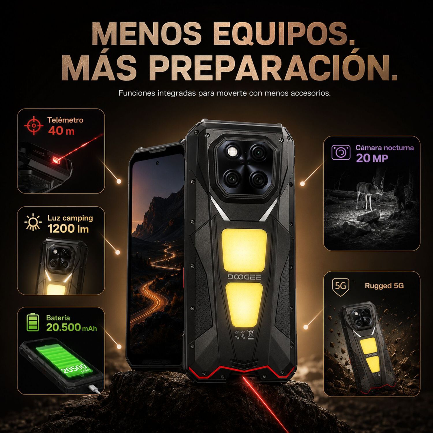 Celular Rugged Doogee V Max Lr 5g L&aacute;ser 40m 512gb 36gb Ram image number 8.0