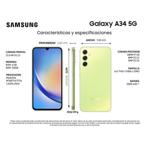 Smartphone Samsung Galaxy A34 / 5G / 128 GB / Liberado