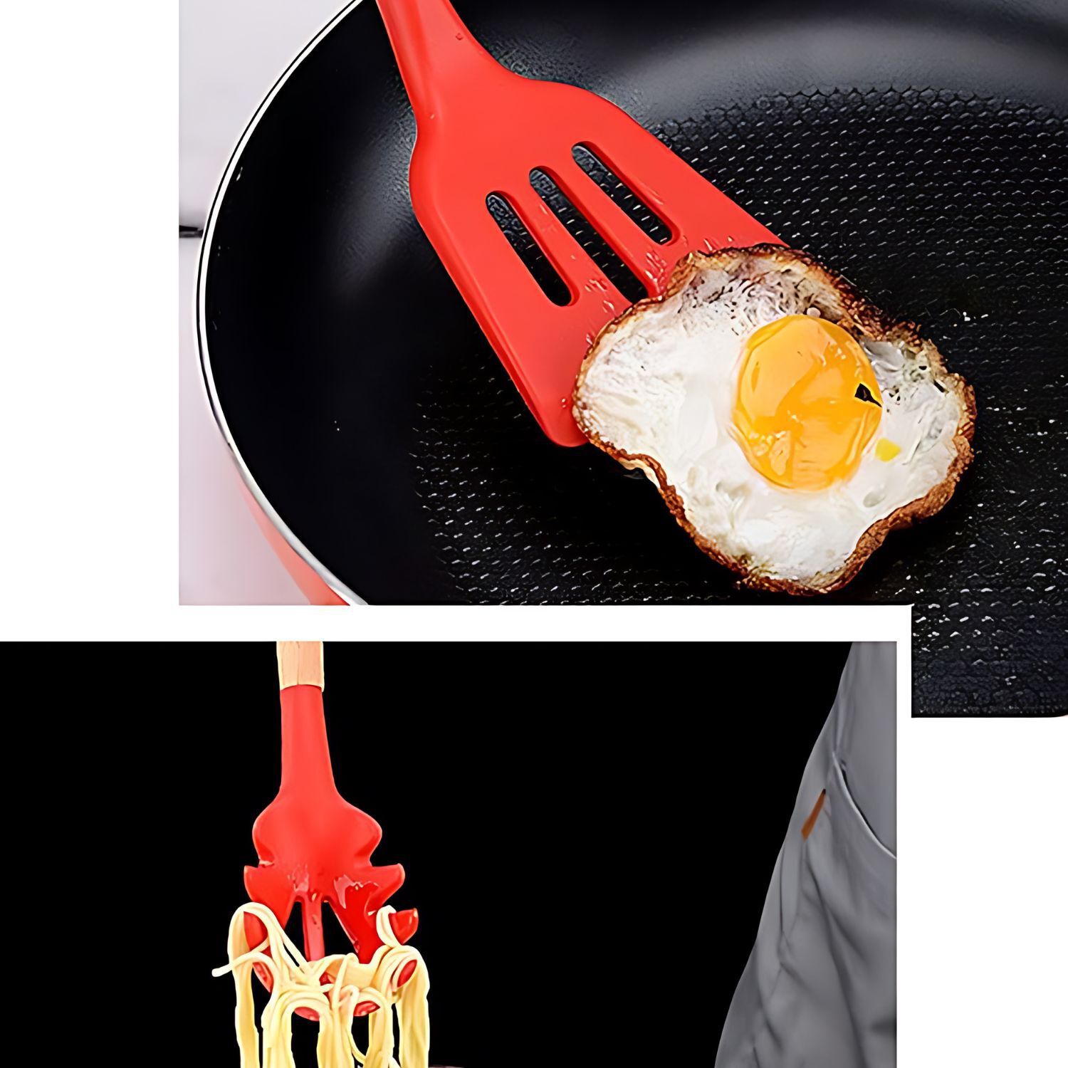 Set De Utensilios De Silicona Y Madera Para Cocina Rojo image number 3.0