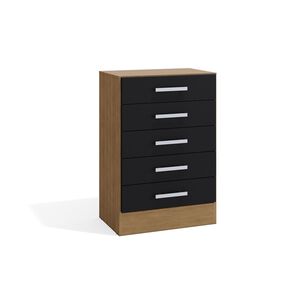 C&oacute;moda Yardas Carla Negro / Angel&iacute;n 5 Cajones