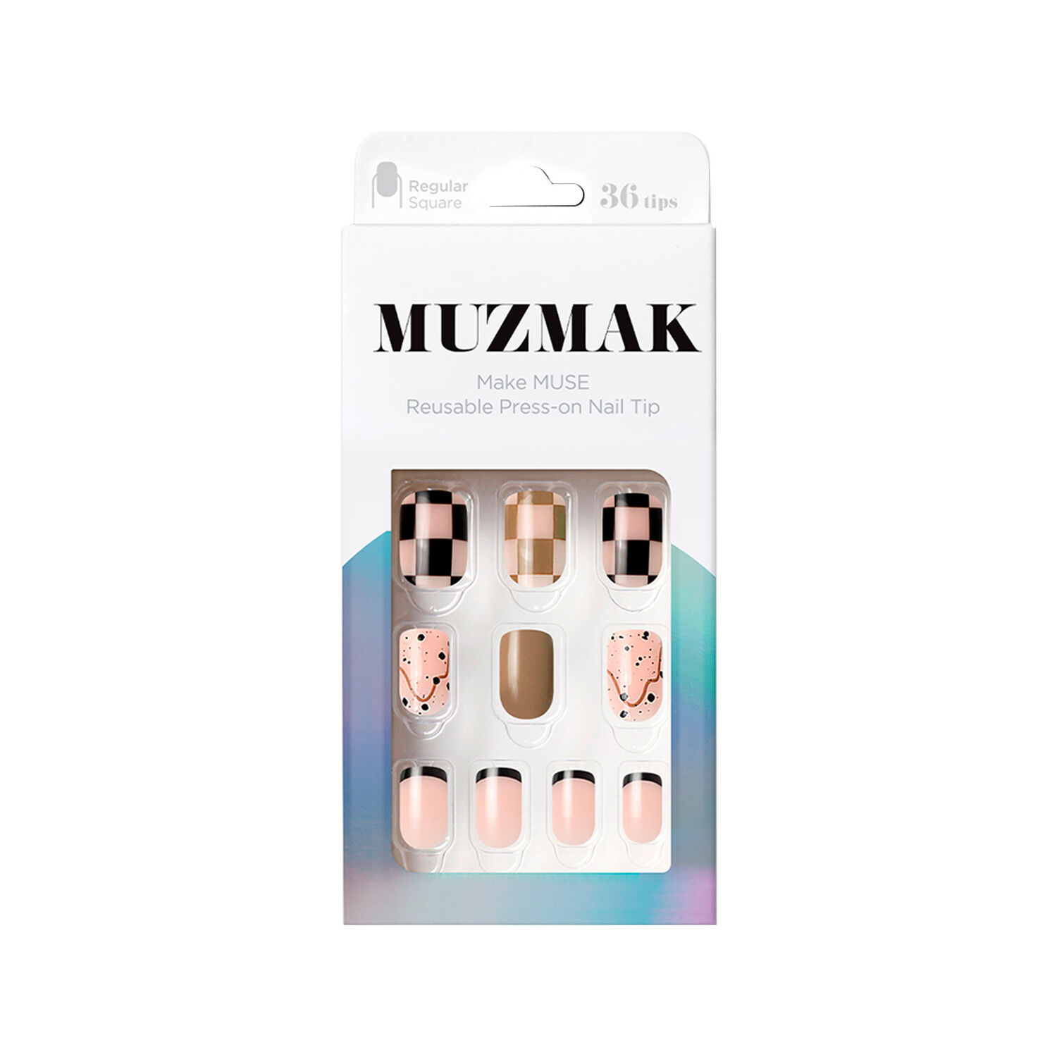 Muzmak - U&ntilde;as Press On Egg Milktea Regular Square 36 U. image number 0.0