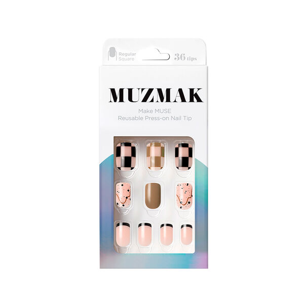 Muzmak - U&ntilde;as Press On Egg Milktea Regular Square 36 U.