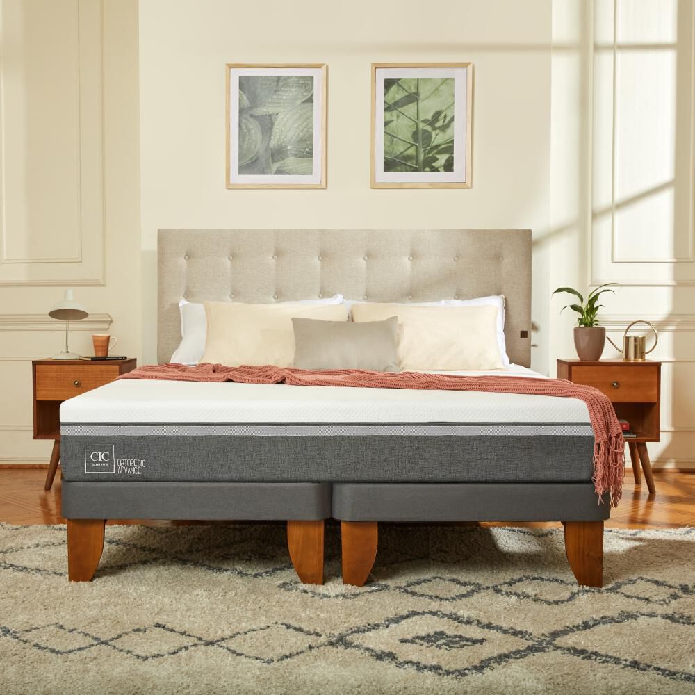 Cama Europea Cic Ortopedic Advance / 2 Plazas / Base Dividida + Respaldo image number 9.0