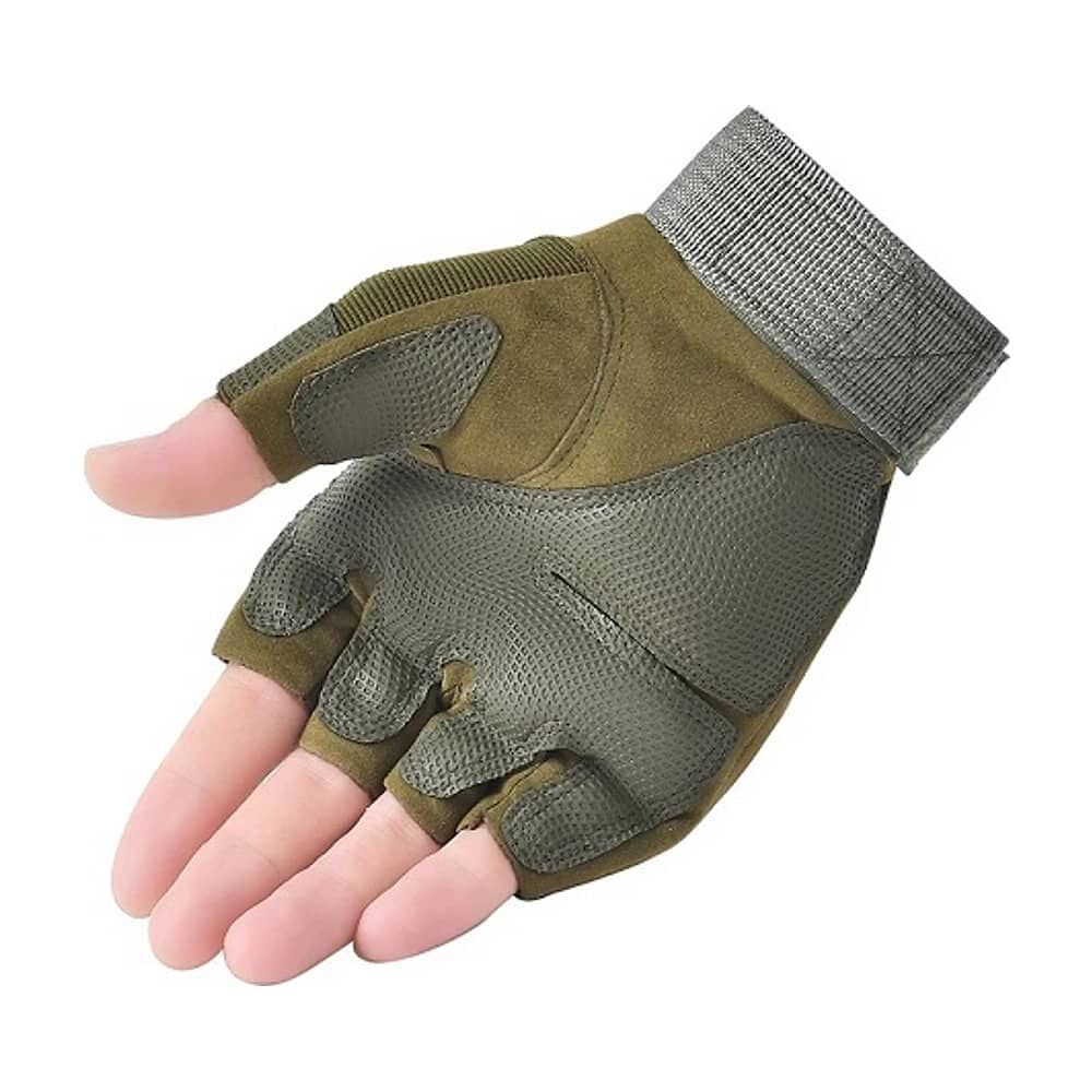 Guantes T&aacute;cticos Para Motocicleta O Bici Nudillos Extra Duros Reforzado Correa Sin Dedos image number 4.0