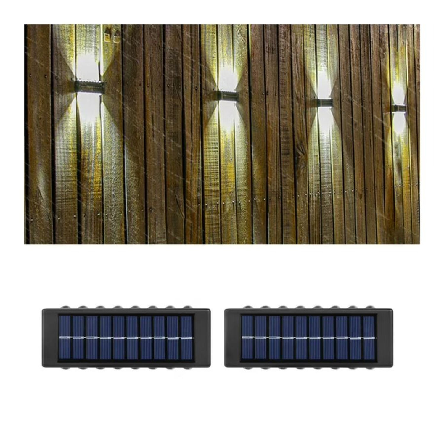 Lampara Solar Pared Exterior 12 Led Pack 2 Unidades image number 2.0