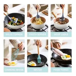 Set Cocina 12 Pcs Silicona Antiadherentes Gastronomicos Gris