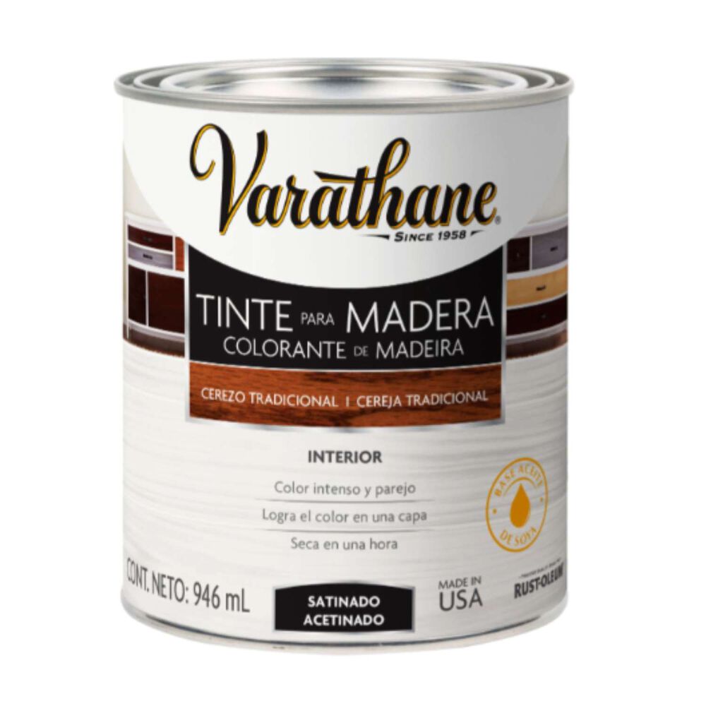 Tinte Para Madera Satinado 946ml Cerezo Tradicional - Varathane image number 0.0