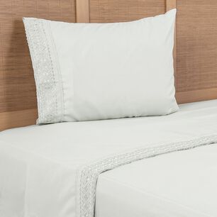 Sabana Estampada Plumetti Broderie 1.5 P Celeste