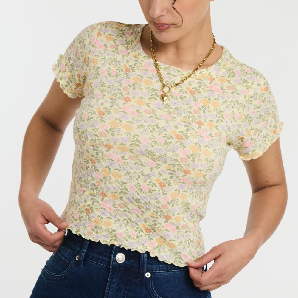 Polera Crop Micro Pint Manga Corta Cuello Redondo Mujer Freedom image number 4.0