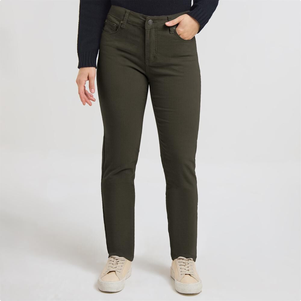 Pantalón Cotelé Tiro Medio Regular Mujer Geeps image number 0.0