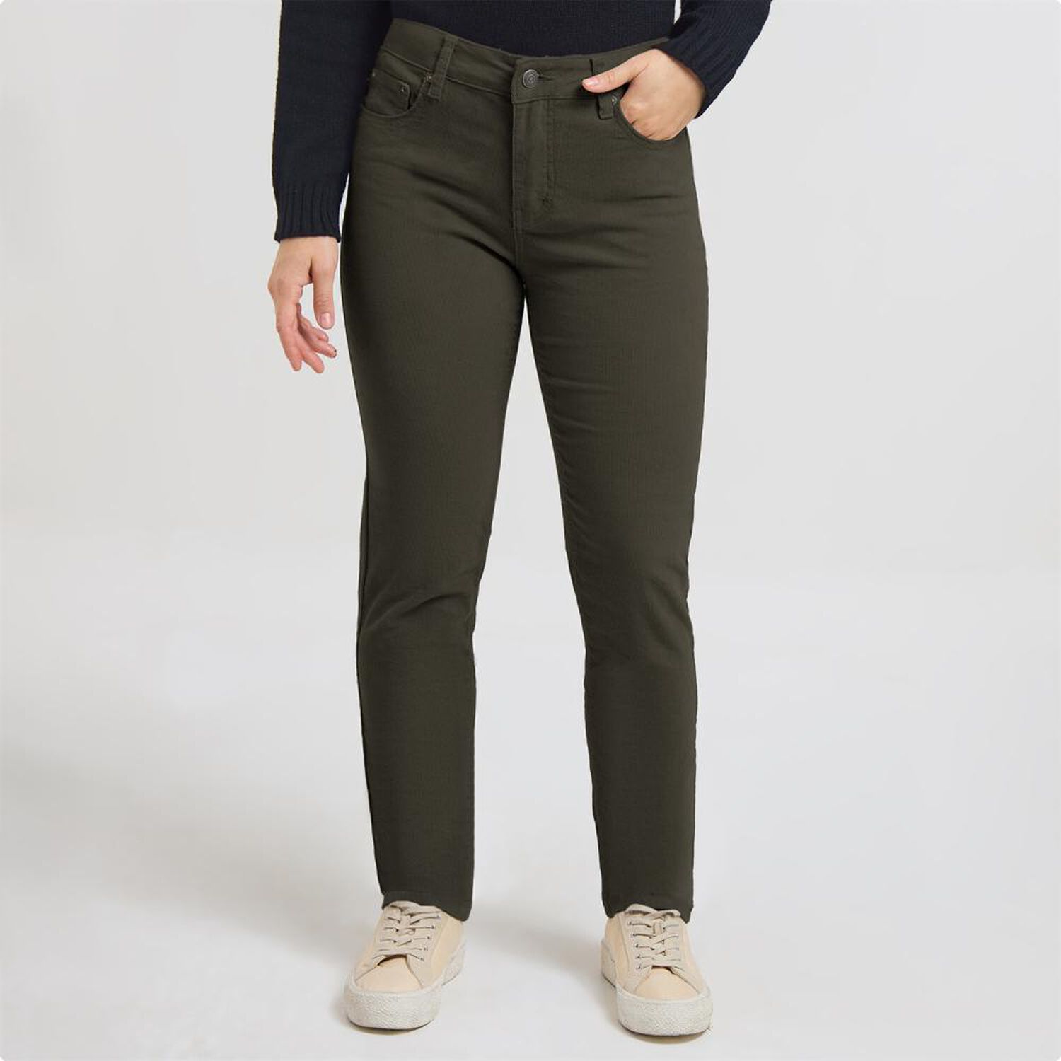 Pantal&oacute;n Cotel&eacute; Tiro Medio Regular Mujer Geeps image number 0.0