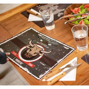 Individual 40x30cm Toro Wayu Mesa Quincho Asado Cocina