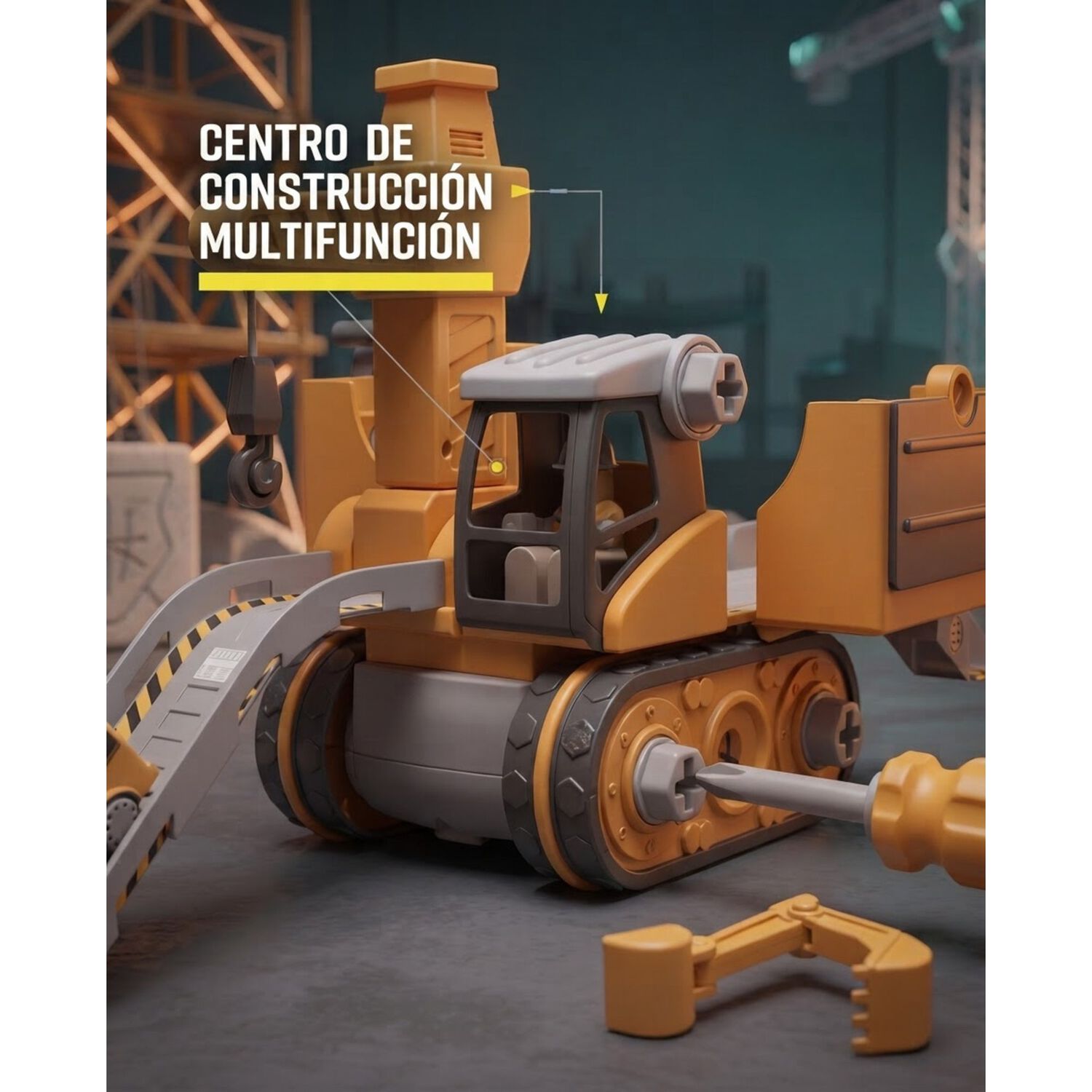 Juguete Camiones De Construcci&oacute;n Grua Y Elevador image number 6.0