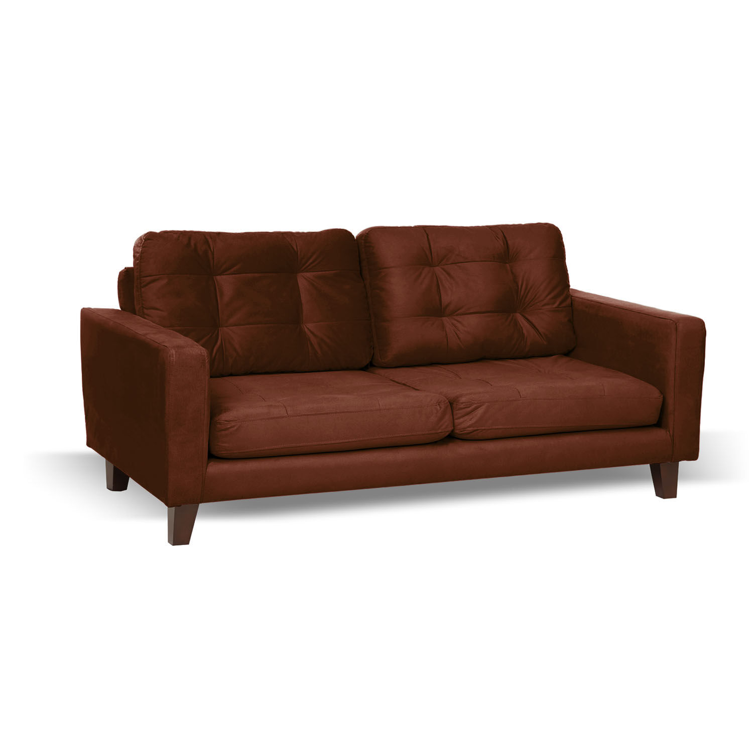 Sofa Napoles 3 Cuerpos Tela Velvet Chocolate image number 1.0
