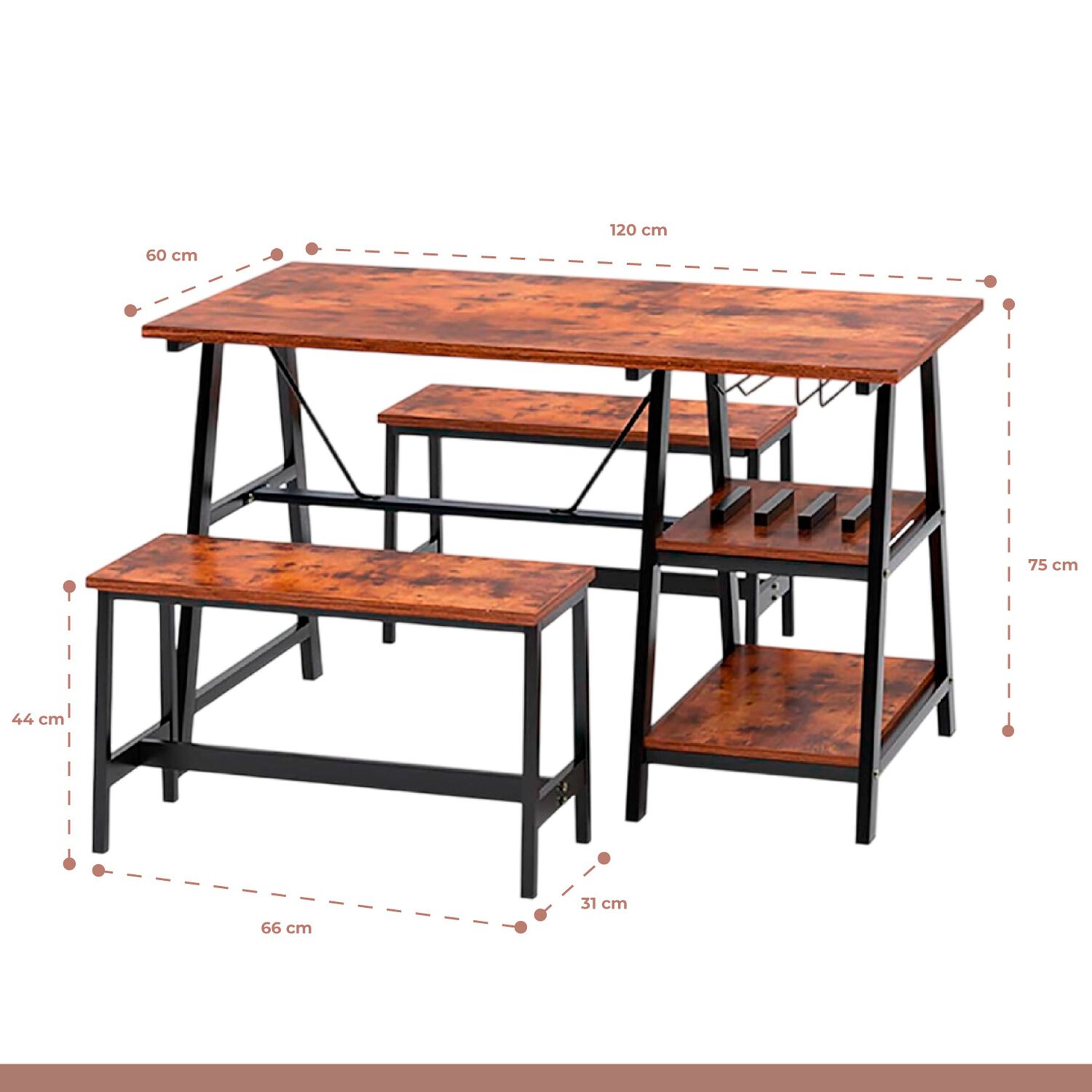 Comedor Industrial Con Repisas Y Banquetas image number 3.0