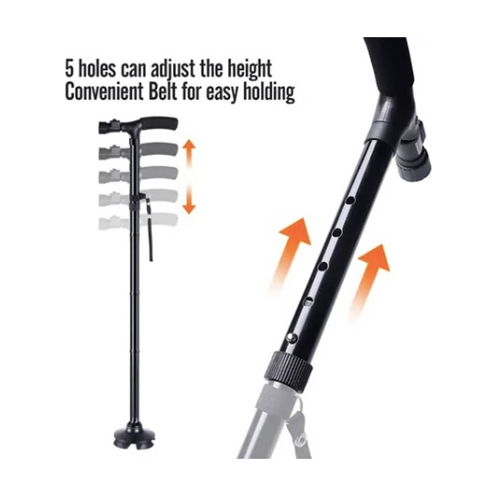 Bast&oacute;n Ortop&eacute;dico Plegable Ajustable Con Luz Color Negro image number 3.0