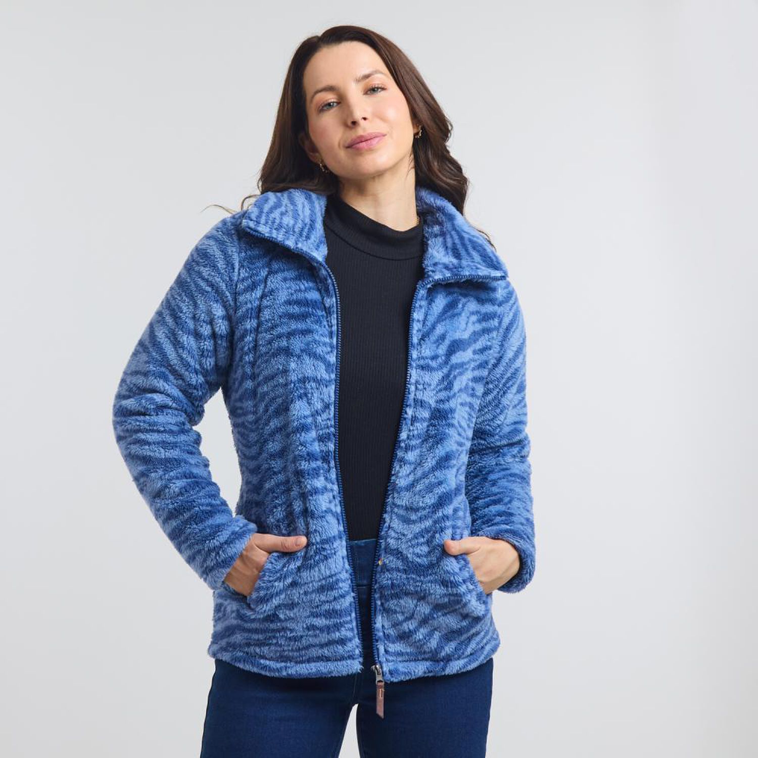 Poler&oacute;n Print Polar Fleece Regular Cuello Alto Mujer Geeps image number 0.0